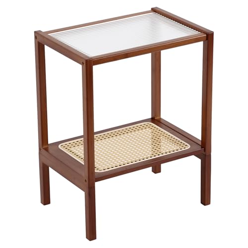 Brown Rattan Nightstand (2-tier Rattan-brown)