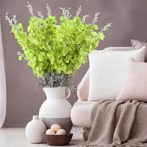 24 Pcs Green Delphinium Artificial Flower Bulk (34.25" / Green)