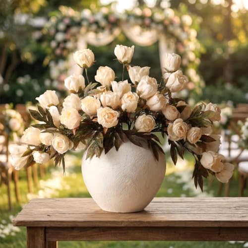 Faux Silk Peony Artificial Flowers Stem for Vase (Light)