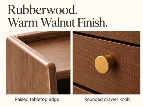 Narrow Nightstand with Drawers (2 Pc(walnut) / 15.74''D*7.87''W*19.68''H)