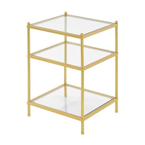 Royal Crest End Table (Clear Glass / Gold)
