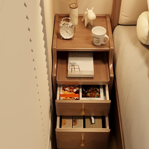 Wood Nightstand (1 Pc(walnut) / 15.74''D*15.74''W*19.68''H)