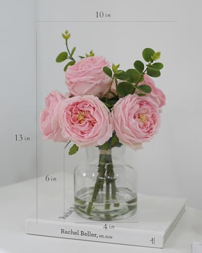 Artificial Flowers with Pink Roses in Vase (Pink Simulated Rose With Vase)