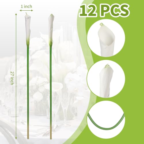 12pcs Calla Lily Artificial Flowers (White Bud)