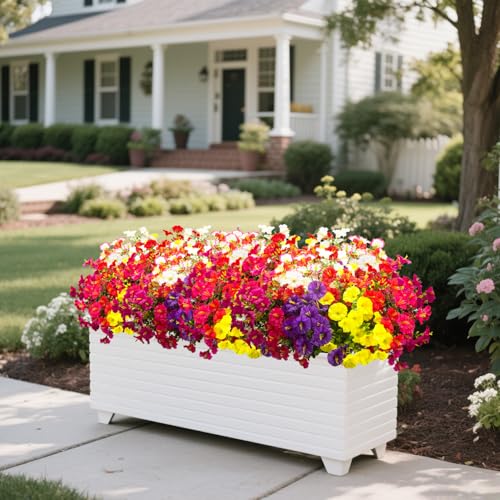 Artificial UV Resistant Morning Glory Flowers with Eucalyptus (Mix(white,yelow,orange,red,purple,pink,fuchsia, Rose Red))