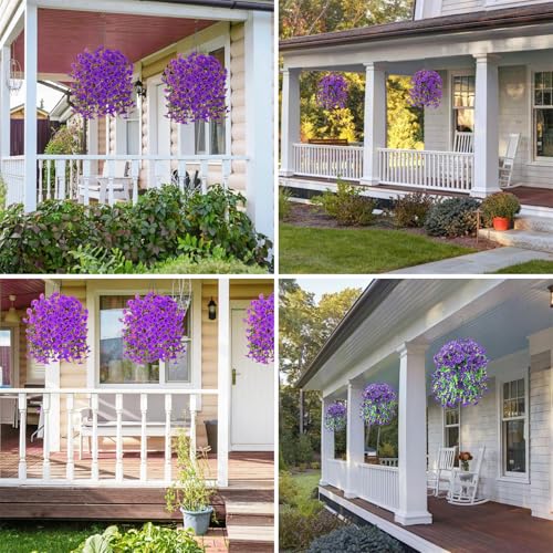 6 Pack Outdoor Artificial Flowers (Purple)