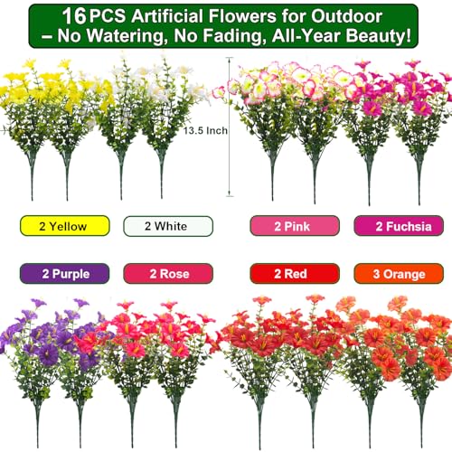 Artificial UV Resistant Morning Glory Flowers with Eucalyptus (Mix(white,yelow,orange,red,purple,pink,fuchsia, Rose Red))
