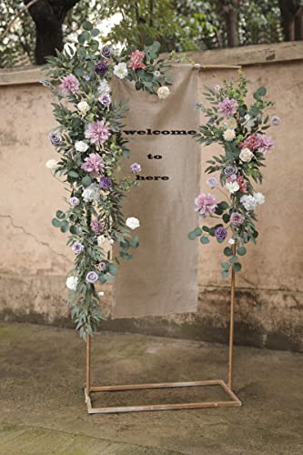 Artificial Flowers Combo Box Set Faux Flowers Bulk Flower Leaf with Stems Arrangements for DIY Wedding Bouquets Party Table Centerpieces Home Decorations Indoor Outdoor (Light Purple)