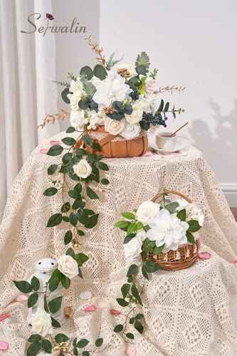 2PCS White Artificial Flowers (A Secret Garden / 2 Boxes)