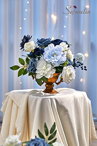 Artificial Flowers Dusty Blue Flowers for Wedding Home Decor (Blue / 1 Box)