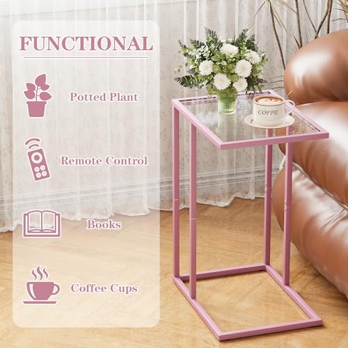 C Shaped End Table (Pink)