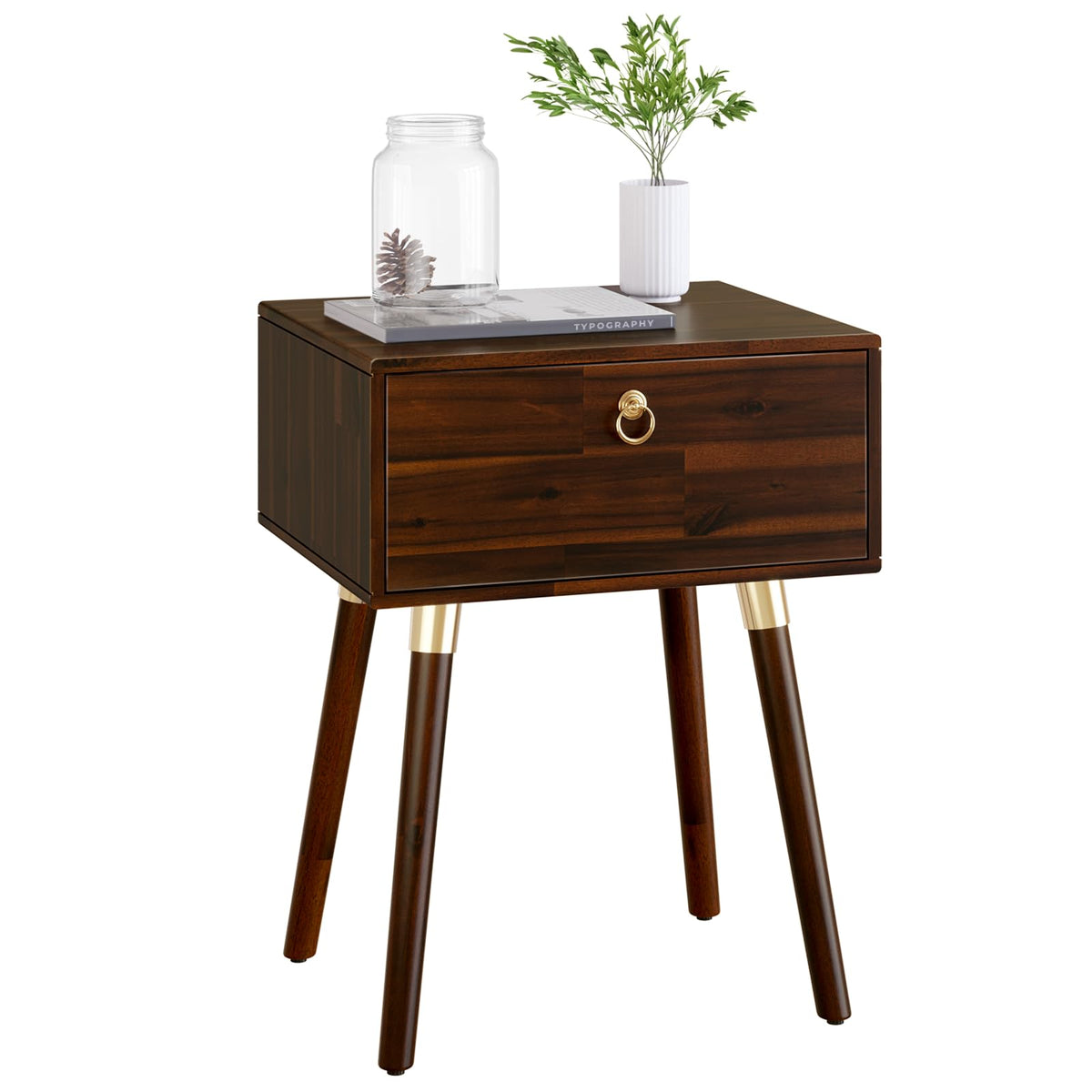 Caden Solid Wood Nightstand (Caden Nightstand / Nightstand / Walnut)