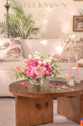 Artificial Flowers in Vase (Mix Peony-fuchsia)