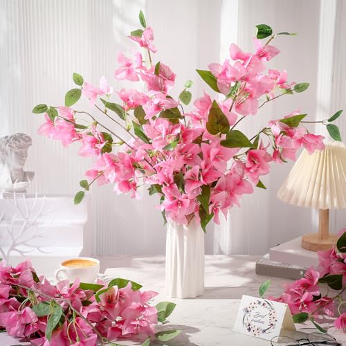 30 Pcs Fake Bougainvillea Bulk Silk Flower UV Resistant (Pink)