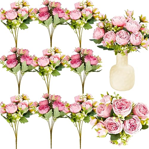 Artificial Peonies Flowers (Light Pink, Dark Pink)