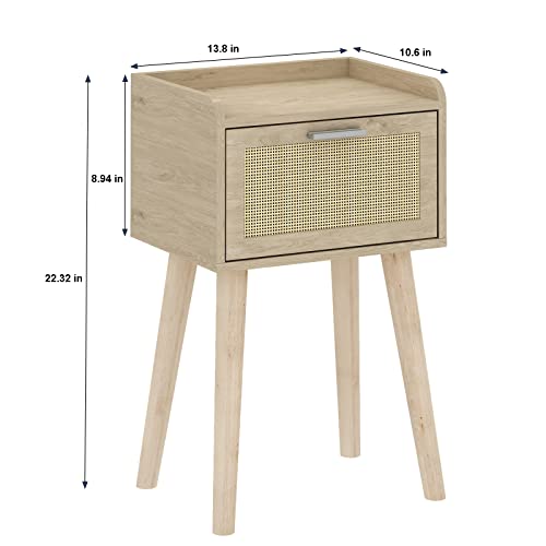 Nightstand Set of 2 (Natural / Boho Style)