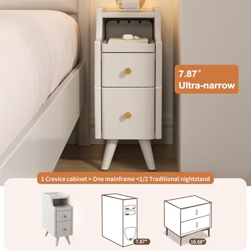 Small Nightstand with Drawers (1 Pc(white) / 15.74''D*7.87''W*19.68''H)