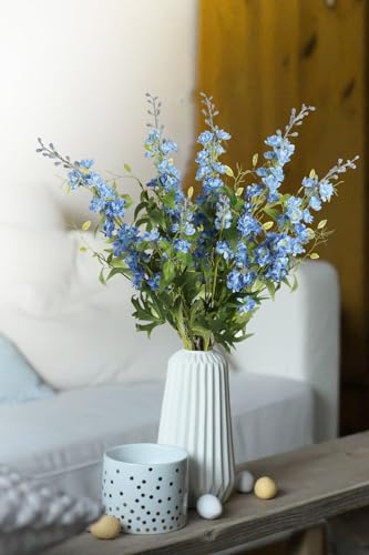 Blue Delphinium Artificial Flowers Combo Clematis Greenery 9 PCS (Blue)