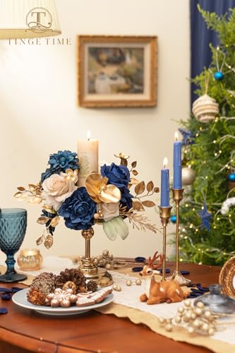 Navy Blue Artificial Flowers Combo (Navy Blue)
