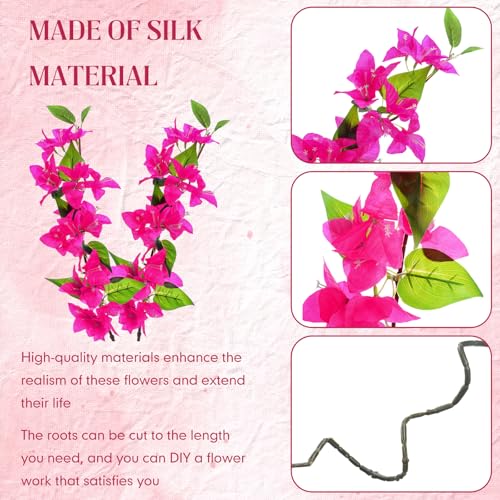 30 Pcs Fake Bougainvillea Silk Flowers UV Resistant (Rose Purple)