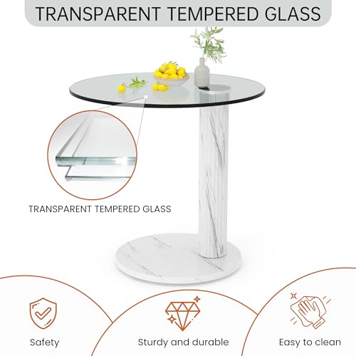 Side Table for Glass (Gray and White-1pcs)