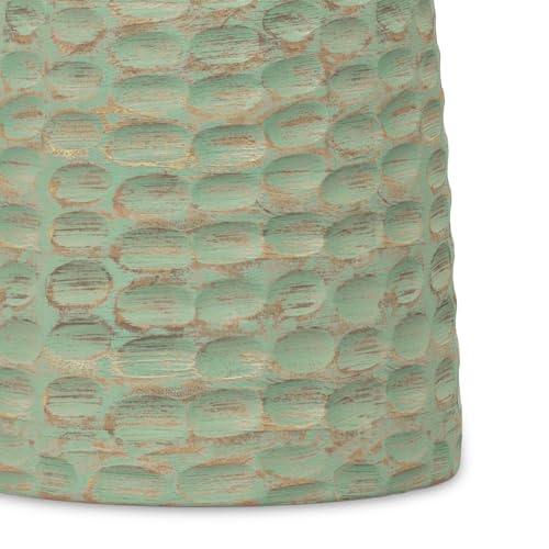 Boyd 13" Wide Solid Wood Round End Table in Green Wash (Green Wash / 13 inch)