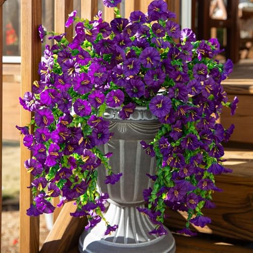 6 Pack Outdoor Artificial Flowers (Purple)