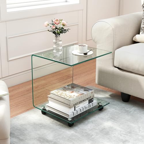 Tempered Glass Side Table (Transparent)