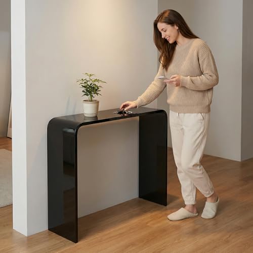 Clear Acrylic Console Table (1 Tier - Black)