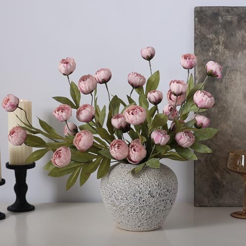12 Pcs 27" Faux Silk Peony Artificial Flowers Stems for Vase (Blush Pink)