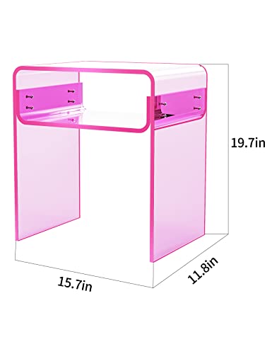 Clear Acrylic End Table 2 (Pink Double)