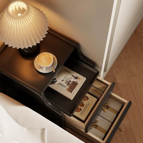 Wood Nightstand (1 Pc(black) / 15.74''D*15.74''W*19.68''H)