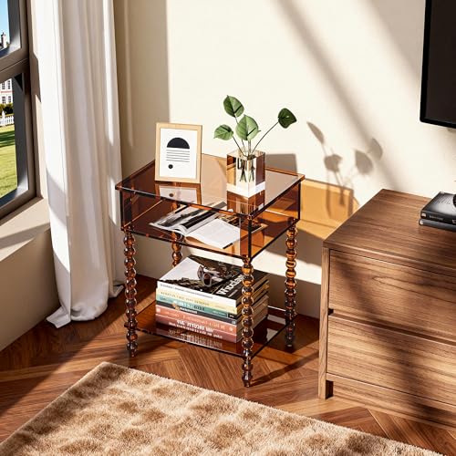Acrylic Side Table (Dark Brown / Small)