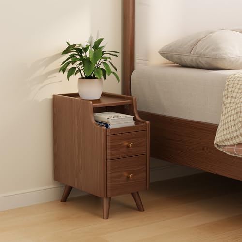 Small Nightstand with Drawers (1 Pc(walnut) / 15.74''D*11.81''W*19.68''H)