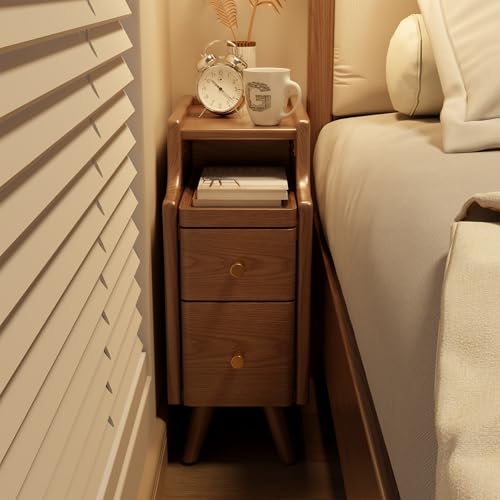 Small Nightstand with Drawers (1 Pc(walnut) / 15.74''D*7.87''W*19.68''H)