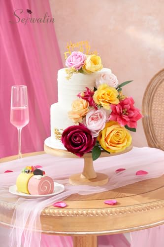 Hot Pink Yellow Artificial Flowers (Hot Pink and Yellow / 1 Box)