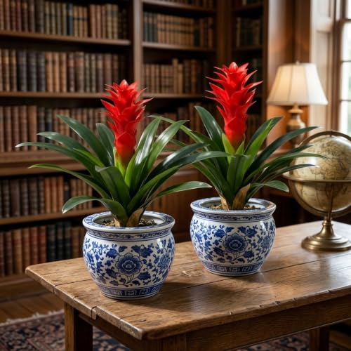 2 Pcs Artificial Bromeliad Flowers