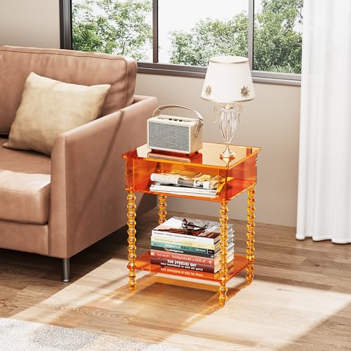 Acrylic Side Table (Orange / Small)