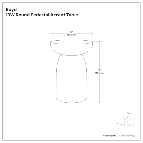 Boyd 13" Wide Solid Mango Wood Table in Distressed White (Distressed White / 13 inch)