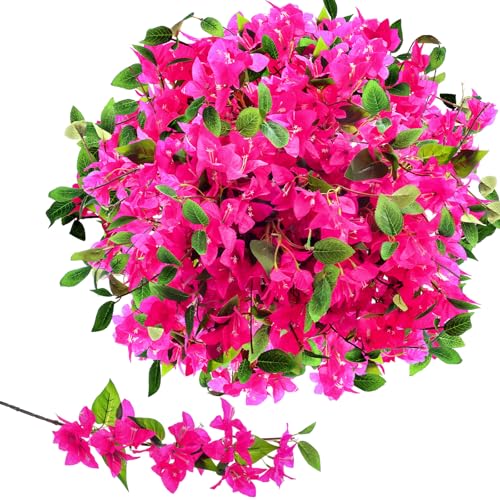 30 Pcs Fake Bougainvillea Silk Flowers UV Resistant (Rose Purple)