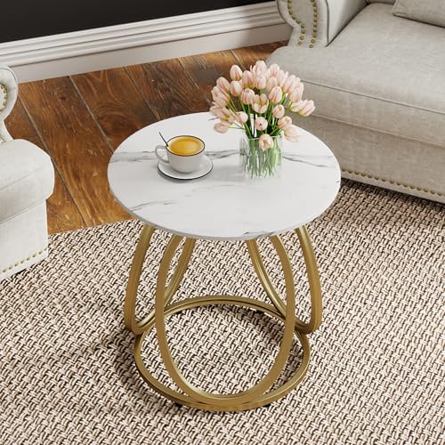 Gold Side Table for Living Room (Light Gold)
