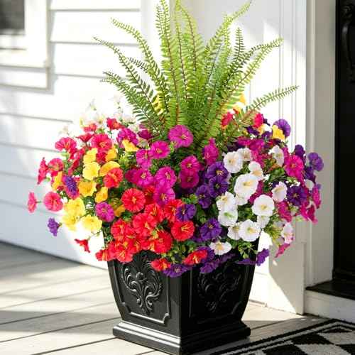 Artificial Flowers Fake Plants for Outdoors Decoration (Mixed Color)
