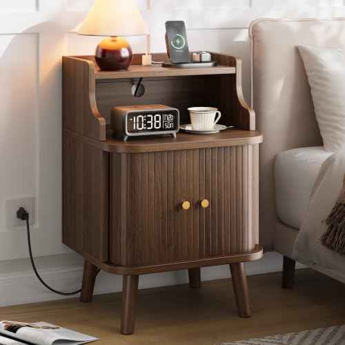Mid Century Modern Nightstand (Walnut / 1 PACK)