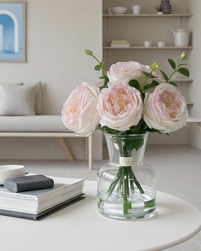 Light Pink Artificial Rose Bouquet in Vase (Light Pink Simulated Rose With Vase)
