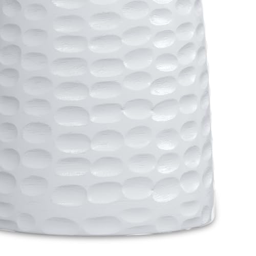 Boyd 13" Wide Solid Wood Round End Table in White (White / 13 inch)