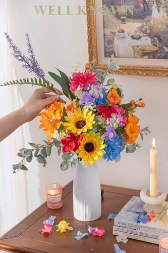 Artificial Flowers Bouquet (Rainbow Colorful Sunflowers)