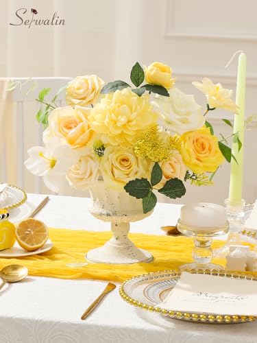 Cream Yellow Artificial Flowers (A Bloom Cream Yellow / 1 Box)