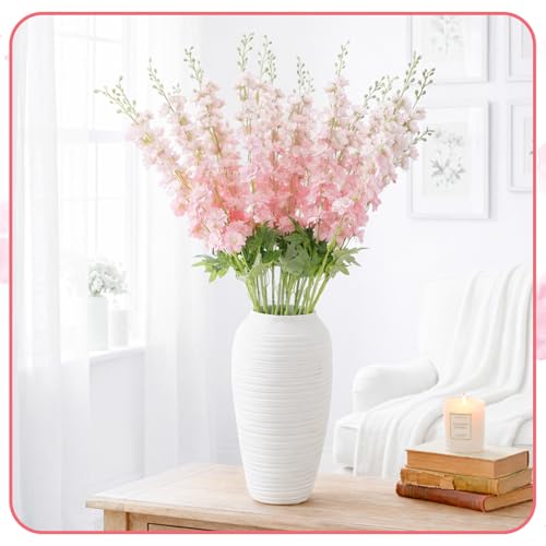 20 Delphinium Artificial Flowers 33.5" Long Stem (Pink)