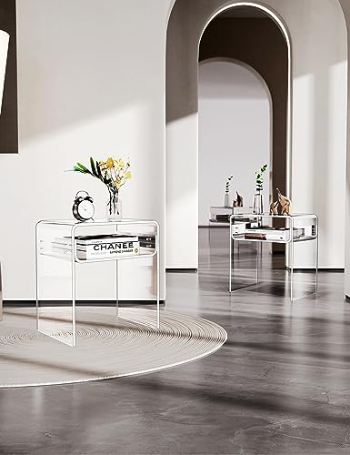 Clear Acrylic End Table 2 (Clear Double)