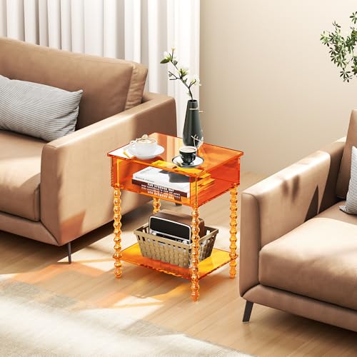 Acrylic Side Table (Orange / Small)